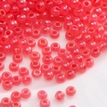 DIY coral pink glass seed beads with pearlescent finish for handmade jewelry making - Pearlescent Pink Round Beads (#01) / 2mm (10g/Pack)