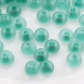 Frosted lake green glass beads for DIY jewelry making in round shapes with center hole - Frosted Lake Green Round (#02)