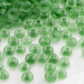 Frosted green glass beads for DIY jewelry making with matte finish translucent texture - Frosted Emerald Green Round (#03)