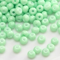 Mint green marbled glass beads with white inner core for DIY jewelry handmade crafts - Marble Pattern Mint Round (#05)