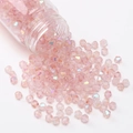4mm hellrosa Aurora AB Doppelkonus-Kristallperlen für DIY-Schmuck in einer Flasche - Rosa
