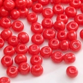 Polished bright red glass seed beads for DIY jewelry making handmade accessories - Glossy Glazed Red Seed Beads (#07)
