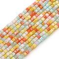2mm faceted square glass beads in vibrant mixed colors for DIY jewelry making - Citrus Tea / 2mm (45cm/Strand approx. 180 Pcs)