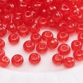 Vibrant transparent red glass beads for handmade jewelry DIY bracelets and necklaces - Transparent Big Red Flat Round Beads (#08)