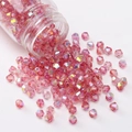 4mm pinkfarbene Aurora-Bicone-Kristallperlen mit AB-Beschichtung für DIY-Schmuckherstellung - Rot
