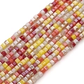 2mm faceted glass cube beads in warm tones like yellow and red for DIY jewelry making - Under Ripe Chestnut / 2mm (45cm/Strand approx. 180 Pcs)