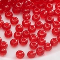 Polished translucent bright red glass seed beads for DIY handmade jewelry crafts - Translucent Glossy Bright Red Beads (#09)