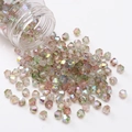 4mm Bicone Glasperlen mit AB-Aurora-Effekt im Glasbehälter für DIY-Schmuckherstellung - Champagner