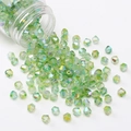 4mm grüne Aurora Bicone Kristallperlen mit AB-Beschichtung für DIY-Schmuck - Gelbgrün