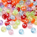 Colorful translucent acrylic alphabet beads with letter Z for DIY jewelry making - 4x7mm Hole Approx 1mm 100 Pieces/Pack / Colorful White Letter Z