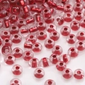 Translucent ruby red round glass seed beads with center hole for DIY jewelry making - Ruby Red Translucent Round Beads (#17)
