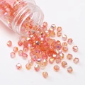 4mm Aurora AB Pfirsichrosa facettierte Kristallperlen für DIY-Schmuck und Handwerk - Orangerot