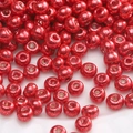 Metallic red glass seed beads with glossy finish for handmade DIY jewelry making - Metallic Texture Red Seed Beads (#18)