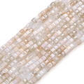2mm square glass beads in milky white and champagne AB finish for DIY jewelry - Taro Wheat Buckwheat / 2mm (45cm/Strand approx. 180 Pcs)