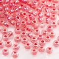 Pink iridescent glass seed beads for DIY jewelry making with pearlescent finish - Pink Transparent AB Seed Beads (#19)