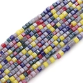 2mm square faceted colorful glass beads strand for DIY handmade jewelry bracelets - Taro Mochi / 2mm (45cm/Strand approx. 180 Pcs)
