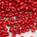 Polished vibrant red glass seed beads for DIY jewelry making and handicraft - Red Glazed Cylindrical Seed Beads (#21)
