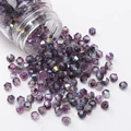 Violette 4mm Aurora Kristallperlen mit Facettenschliff und AB-Beschichtung für DIY - Dunkellila