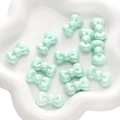 Perline a fiocco in acrilico verde menta AB con finitura perlata per gioielli fai-da-te - Fiocco a Bordo Arrotondato / Confezione da 5 (26x15mm) / Verde