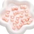 Perle in acrilico rosa perlato a forma di fiocco per gioielli DIY e bracciali fatti a mano - Fiocco a Bordo Arrotondato / Confezione da 5 (26x15mm) / Rosa