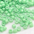 DIY Apple Green Resin Seed Beads with Marble Texture for Jewelry Making on White Background - Marble Pattern Apple Green Cylindrical (#21) / 2.5mm, 1mm Aperture, 10g/Pack (Approx. 720pcs)