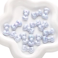 Perline a fiocco in acrilico perlato viola chiaro per gioielli DIY e portachiavi - Fiocco a Bordo Arrotondato / Confezione da 5 (26x15mm) / Blu