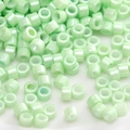 Pale mint green cylindrical glass beads with polished finish for DIY jewelry crafting - Glossy Mint Green Cylindrical (#22) / 2.5mm, 1mm Aperture, 10g/Pack (Approx. 720pcs)