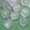 Matte ice white cube glass seed beads for DIY jewelry making and handmade crafts - Frosted White Cube