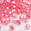 Faceted pink glass beads for DIY jewelry making with transparent cherry blossom finish - Cherry Blossom Pink Faceted Beads (#25)