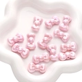 Perline a fiocco in resina rosa perlato per braccialetti fai da te e artigianato - Fiocco a Bordo Arrotondato / Confezione da 5 (26x15mm) / Rosa Viola Chiaro