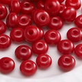 Flat round red glass seed beads for DIY jewelry making handmade bracelets and necklaces - Bright Red Flat Round Abacus Beads (#26)