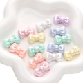 Perline a fiocco in acrilico iridato in colori pastello per gioielli fai-da-te - Fiocco a Bordo Arrotondato / Confezione da 10 (26x15mm) / Colori Misti Casuali