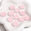 Flat round pink smiley face acrylic beads for DIY jewelry making and handmade bracelets - 20mm 10 Pieces/Pack / Pink