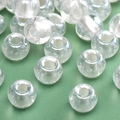 Iridescent dark glass seed beads with neon glow for DIY jewelry making and crafts - Rainbow Clear