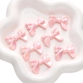 Perline fiocco in acrilico rosa AB per creazione gioielli fai da te e artigianato - Fiocco di Nastro / Confezione da 5 (32x24mm) / Rosa