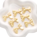 Set di 7 perle a fiocco in resina AB arcobaleno giallo crema per gioielli e catene fai da te - Fiocco di Nastro / Confezione da 5 (32x24mm) / Giallo