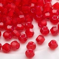 Translucent red faceted glass seed beads for DIY handmade jewelry and accessory making - True Red Polyhedron Loose Beads (#33)
