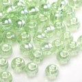 DIY translucent light green glass round beads for handmade jewelry necklaces and bracelets - Light Green High Gloss Round (#30)