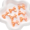 Perline a fiocco in resina arancione perlato per gioielli DIY e ciondoli bracciale - Fiocco di Nastro / Confezione da 5 (32x24mm) / Rosso Arancio