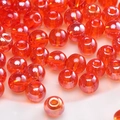 Translucent bright orange-red glass round seed beads for DIY jewelry and bracelets - Bright Orange-Red Translucent Beads (#34)