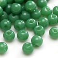 DIY craft beads in translucent emerald green glass for making handmade jewelry - High Gloss Emerald Green Round (#31)
