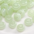 Pale green rondelle glass beads with smooth finish for DIY jewelry making and bracelets - Light Green Rondelle (#33)