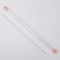 Beading needle tool with long metal wire and clear plastic storage tube for jewelry making - 0.5mm (Single Needle)