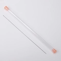 Beading needles with a clear plastic storage tube and protective pink caps for DIY jewelry - 0.6mm (Single Needle)