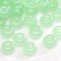 Light green translucent glass seed beads for DIY jewelry making in ring shape - Light Green Donut Beads (#35)