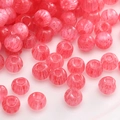 Pink marble textured round glass beads for handmade DIY jewelry making accessories - Pink Marble Pattern Round Beads (#39)