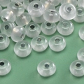 Translucent white glass seed beads for DIY jewelry making necklaces and bracelets - Flat Round Semi-translucent White