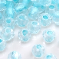 Faceted light blue transparent glass seed beads for DIY jewelry and necklace making - Faceted Bead (#26)
