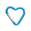 Blue heart-shaped aluminum carabiner clip with silver spring gate for keychains - Heart Style (44x45mm) / 1 Piece / Blue