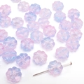 Cuentas de flores DIY con degradado rosa y azul para joyería artesanal - Paquete de 10 / Azul y Púrpura